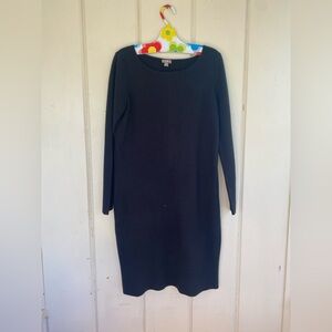 J. Jill Black Wool Blend Sweater Dress